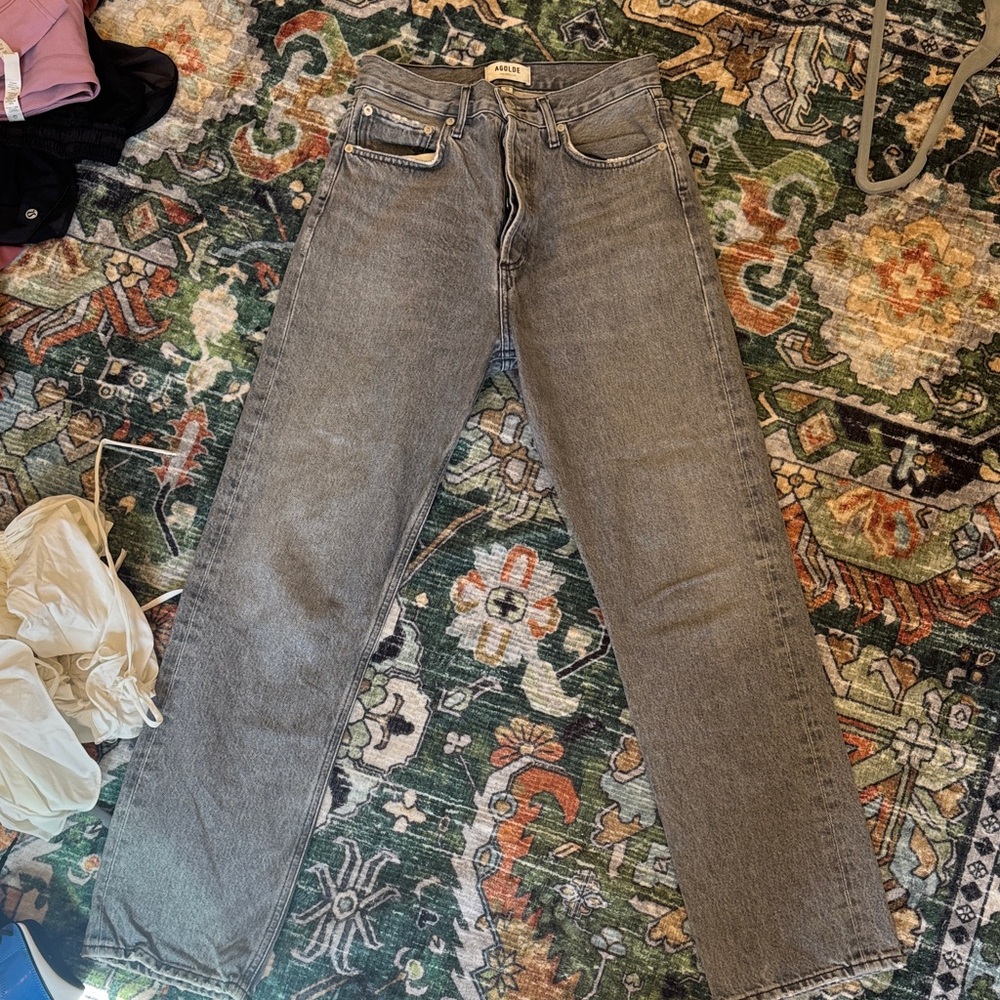 Agolde 100% organic cotton 90’s Classic Gray Straight Jeans size 26